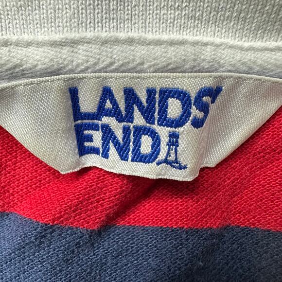 Lands End Mens Polo Tailored Fit Size L Rugby Golf Athletic Vintage - Picture 6 of 11